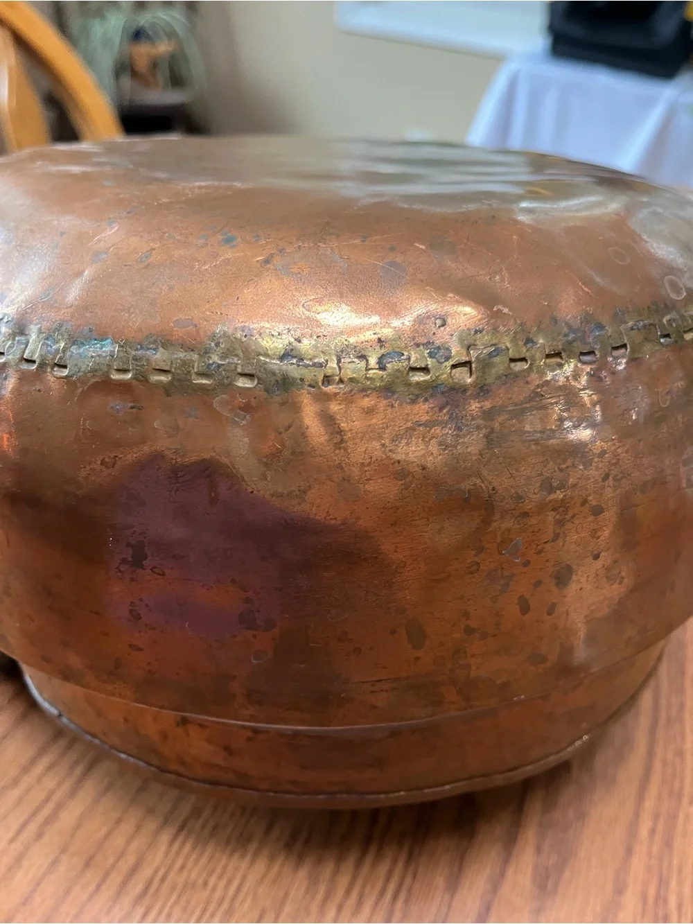 Vintage Copper Cooking Kettle with Handle - Copper Finish